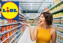 supermercato, logo lidl, donna felice
