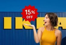negozio ikea, sconto del 15% e donna sorprese