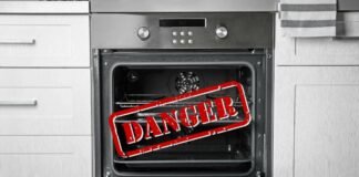 forno e scritta pericolo