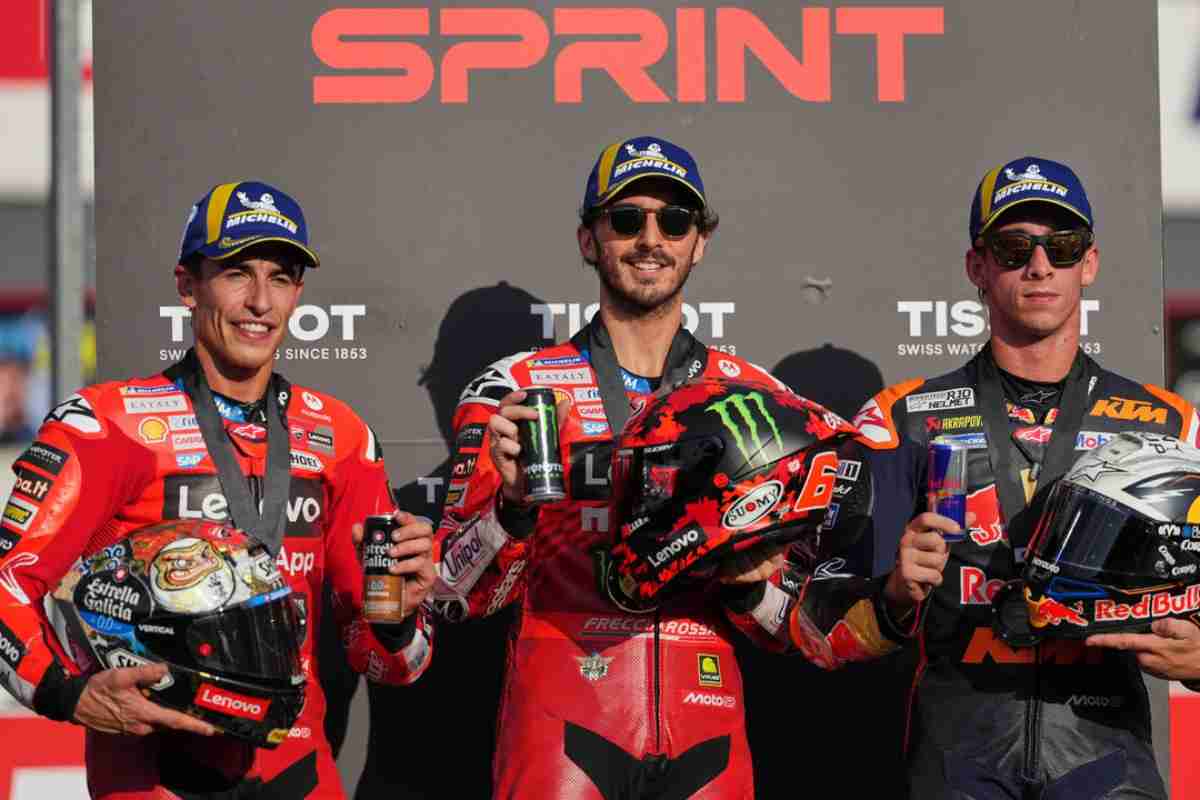 Pecco Bagnaia sul podio a Motegi