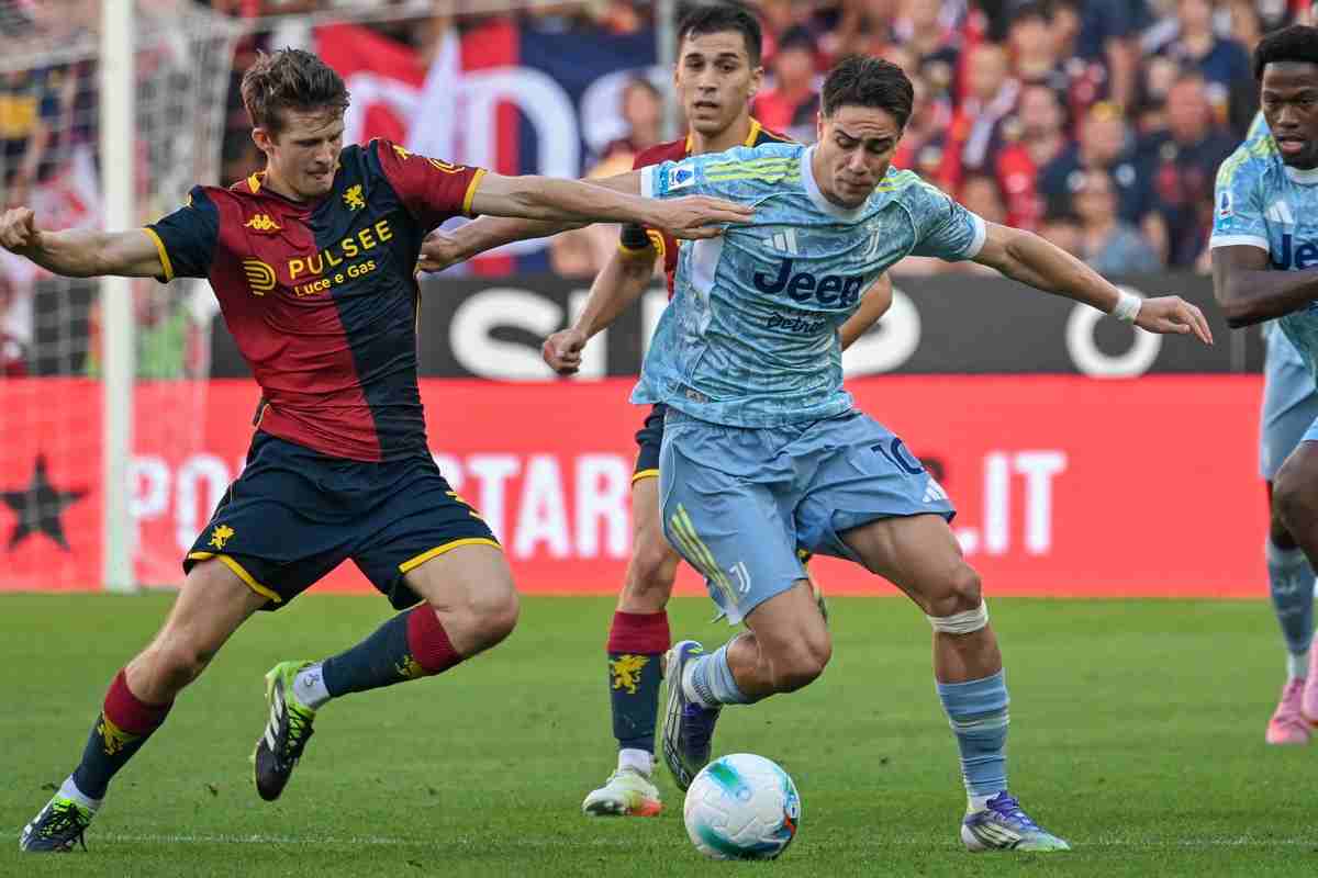 Kenan Yildiz in azione contro il Genoa