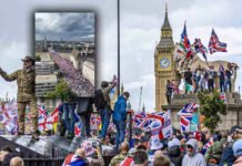 protesta a Londra contro l'immigrazione incontrollata