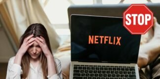 Netflix, salta tutto tra sabato e domenica: stop definitivo donna triste, pc con netflix e segnale stop