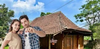 casa con giardino, coppia con chiavi