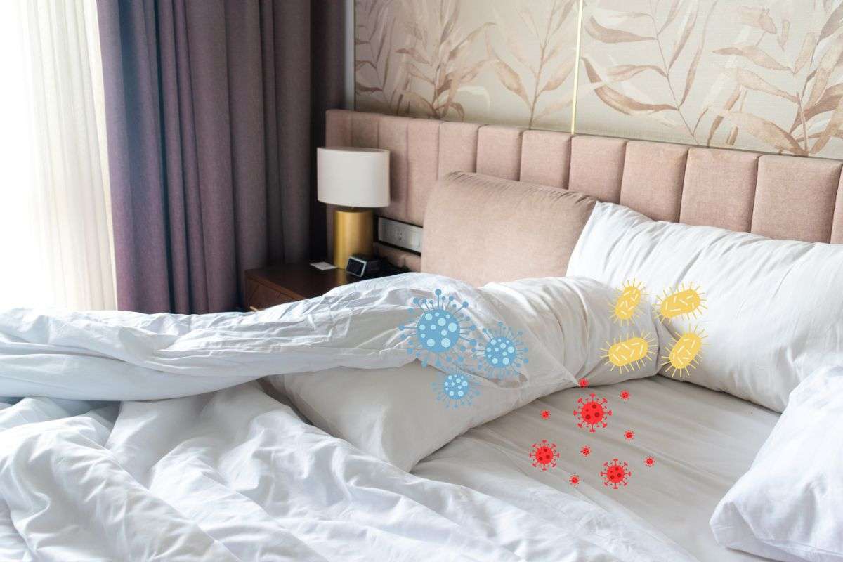 lenzuola piene di germi