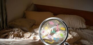 letto con lente d'ingrandimento che individua germi