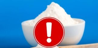 bicarbonato di sodio e segnale di pericolo