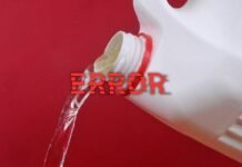 flacone di candeggina e scritta errore