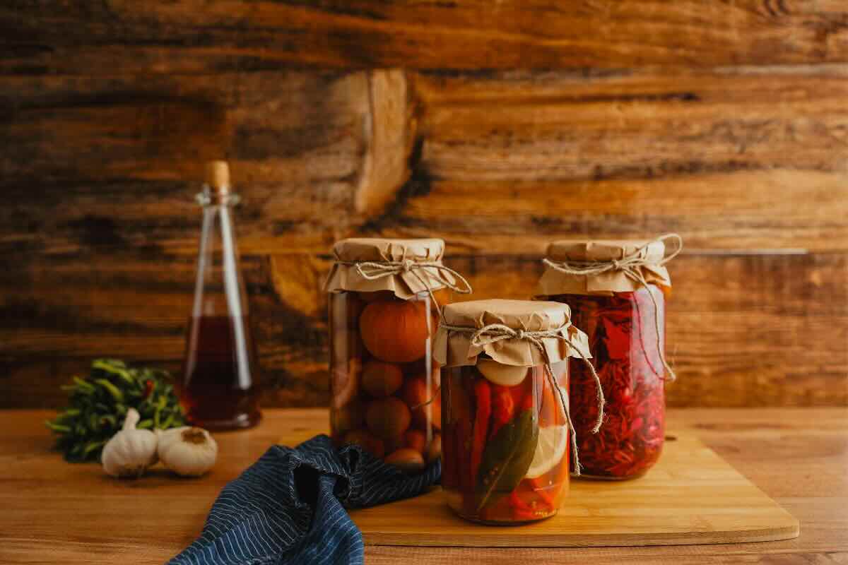 3 barattoli di vetro 