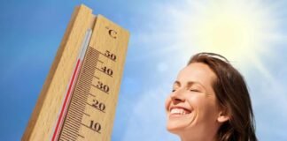 Tornano 34 gradi come ad agosto: caldo torrido questo giorno donna felice, termometro