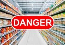 supermercato e scritta "danger"