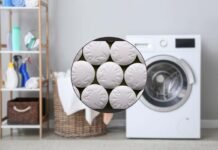 angolo lavanderia in casa e pillole di aspirina