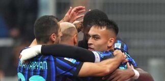 Esultanza dei giocatori dell'Inter