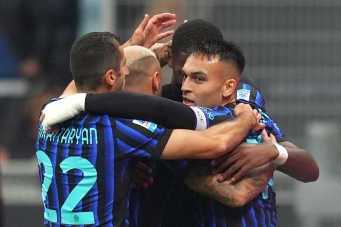 Esultanza dei giocatori dell'Inter