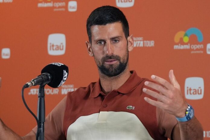 Novak Djokovic in conferenza stampa