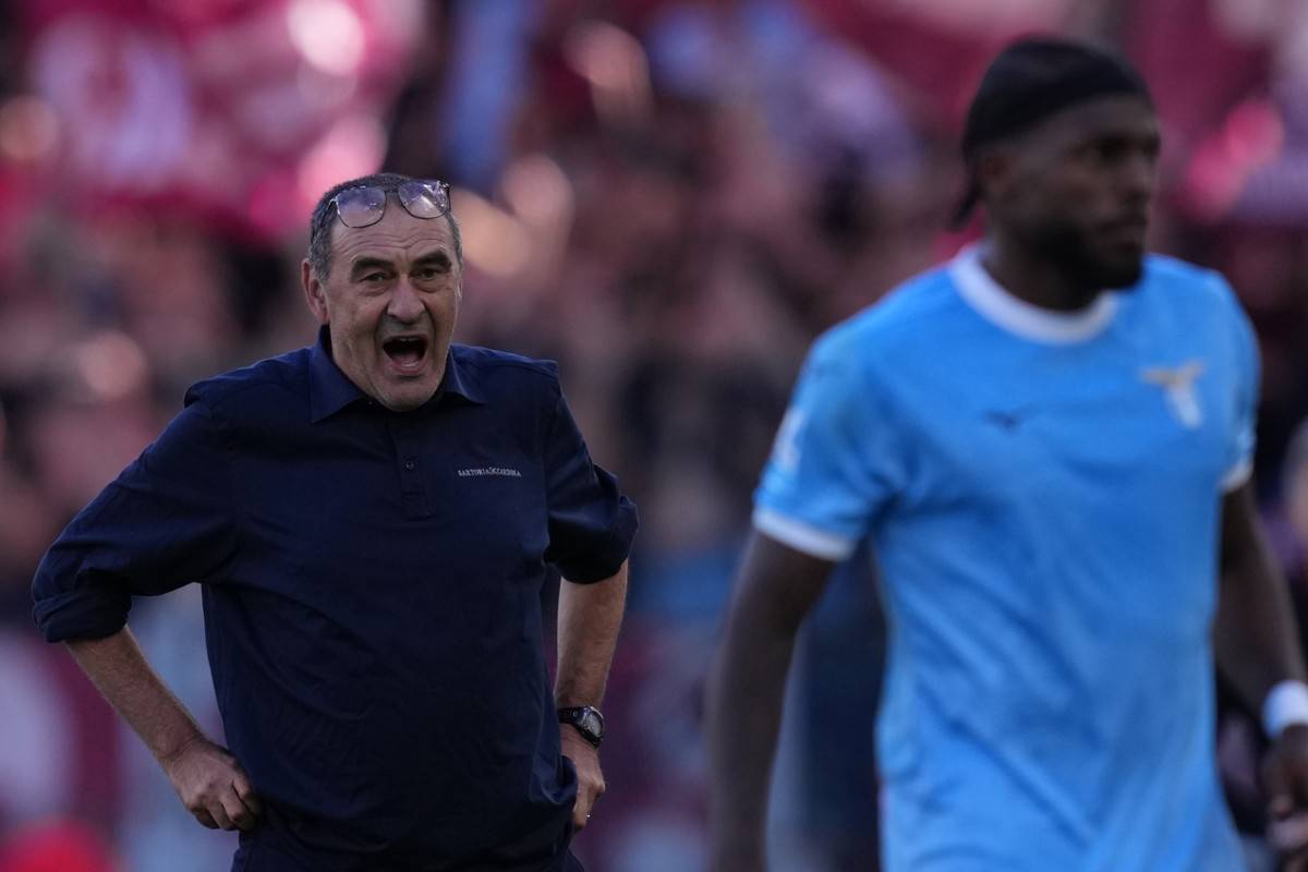 Sarri e Nuno Tavares nel match contro il Torino