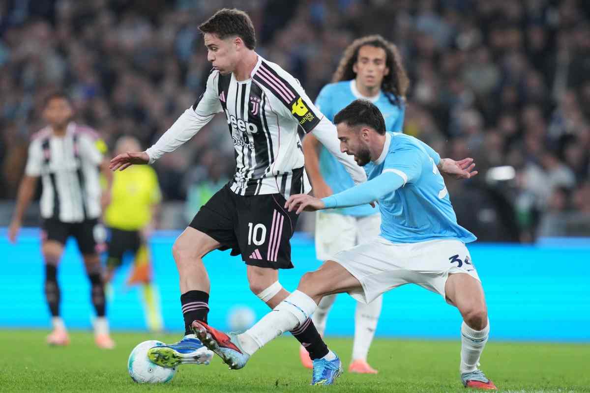 Kenan Yildiz in azione contro la Lazio