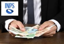 persona con euro in mano e logo inps