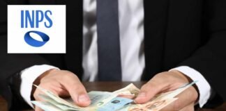 persona con euro in mano e logo inps