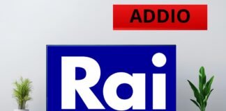 logo rai, scritta addio