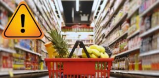 cestino della spesa, segnale pericolo