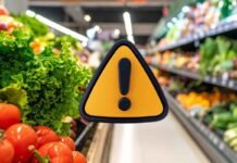 scaffali supermercato segnale pericolo