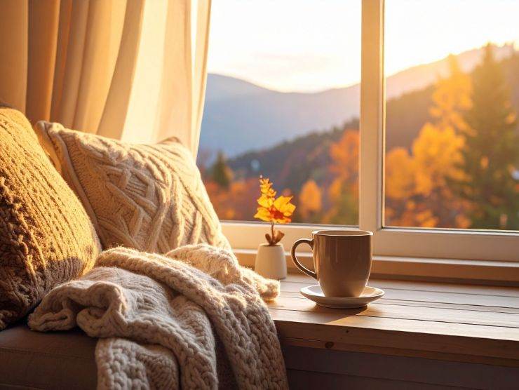 veduta del panorama da una finestra 