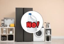 candeggina, elettrodomestici e scritta no