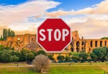 circo massimo e cartello stop