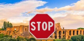 circo massimo e cartello stop