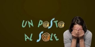 un posto al sole logo e donna triste