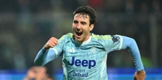 Andrea Cambiaso esulta dopo un gol