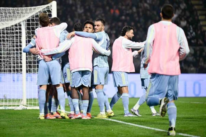 Esultanza dei giocatori della Juventus