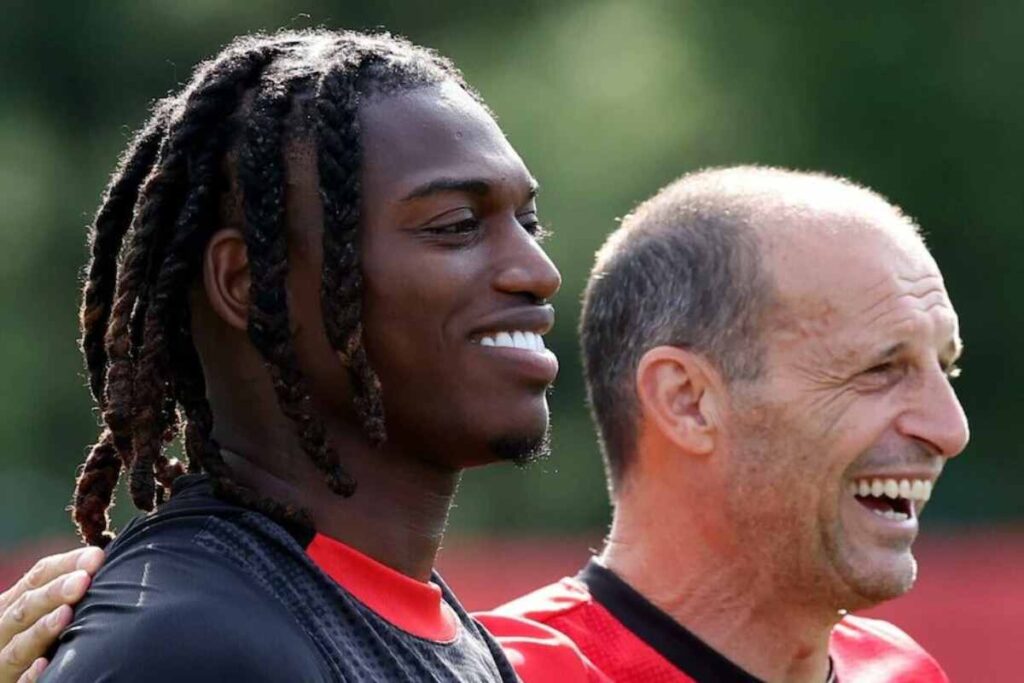 Leao e Allegri in allenamento