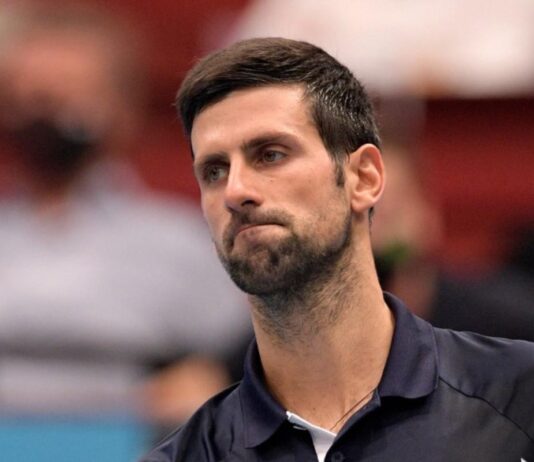 Novak Djokovic preoccupato in campo