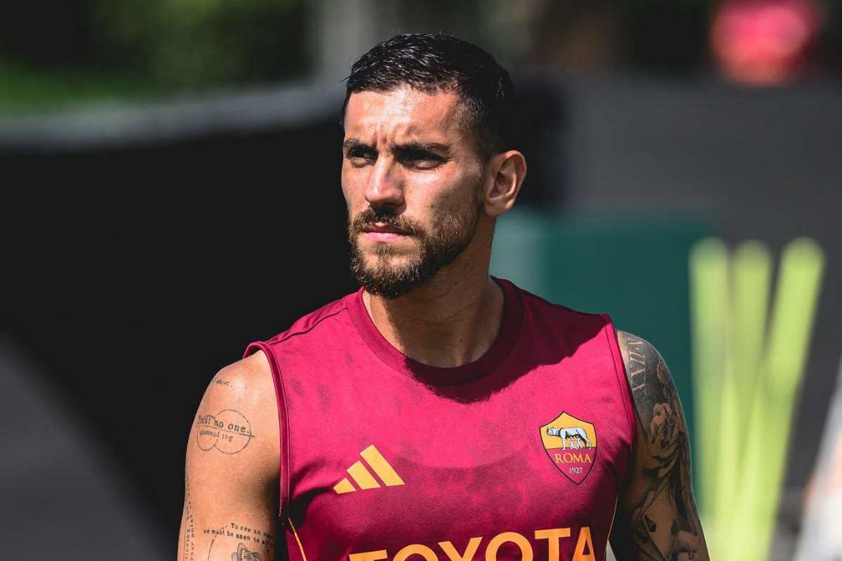 Lorenzo Pellegrini durante una sessione d'allenamento