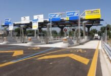 Un tipco casello della rete autostradale italiana