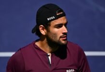 Matteo Berrettini in campo