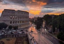 Il Colosseo al tramonto