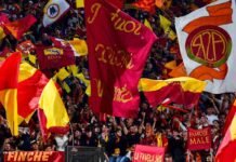 Tifosi della Roma allo stadio