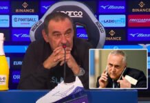 Lazio, Sarri risponde alla telefonata di Lotito: “Maldini? L’allenatore sono io e decido io. Su Noslin..”