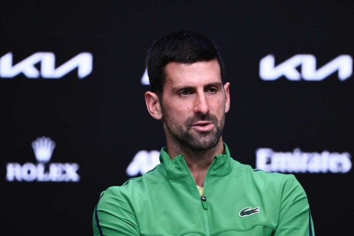 Novak Djokovic in conferenza stampa