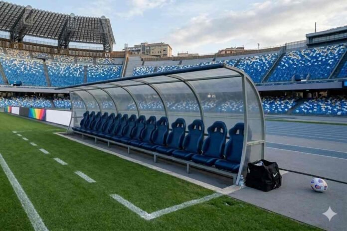 Esonero in Serie A, ribaltone a un passo: cosa succede Una panchina vuota -immagine generata da IA