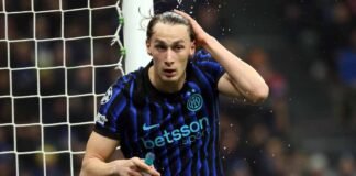 Pio Esposito in campo con l'Inter