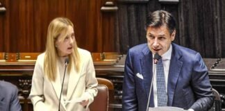Meloni risponde ai banchi dell'opposizione citando le parole di Conte del 2020