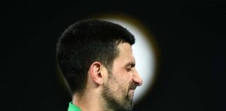 Novak Djokovic in primo piano