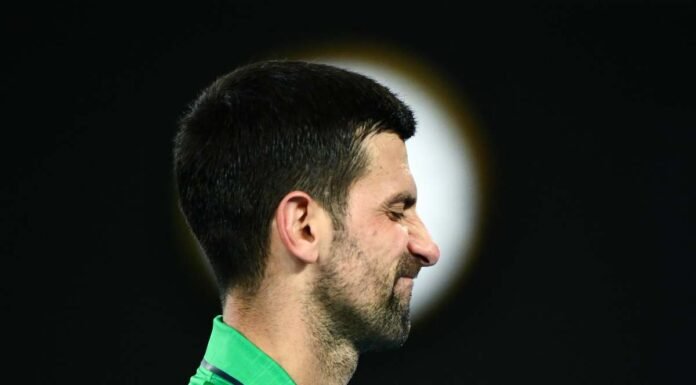 Novak Djokovic in primo piano