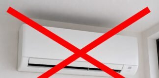 Condizionatore con una X rossa sopra