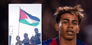 VIDEO | Festa Barça, Lamine Yamal sventola la bandiera della Palestina: le polemiche