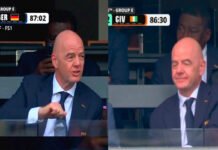 Infantino in due stadi contemporaneamente? Il caso delle immagini riutilizzate durante il Mondiale